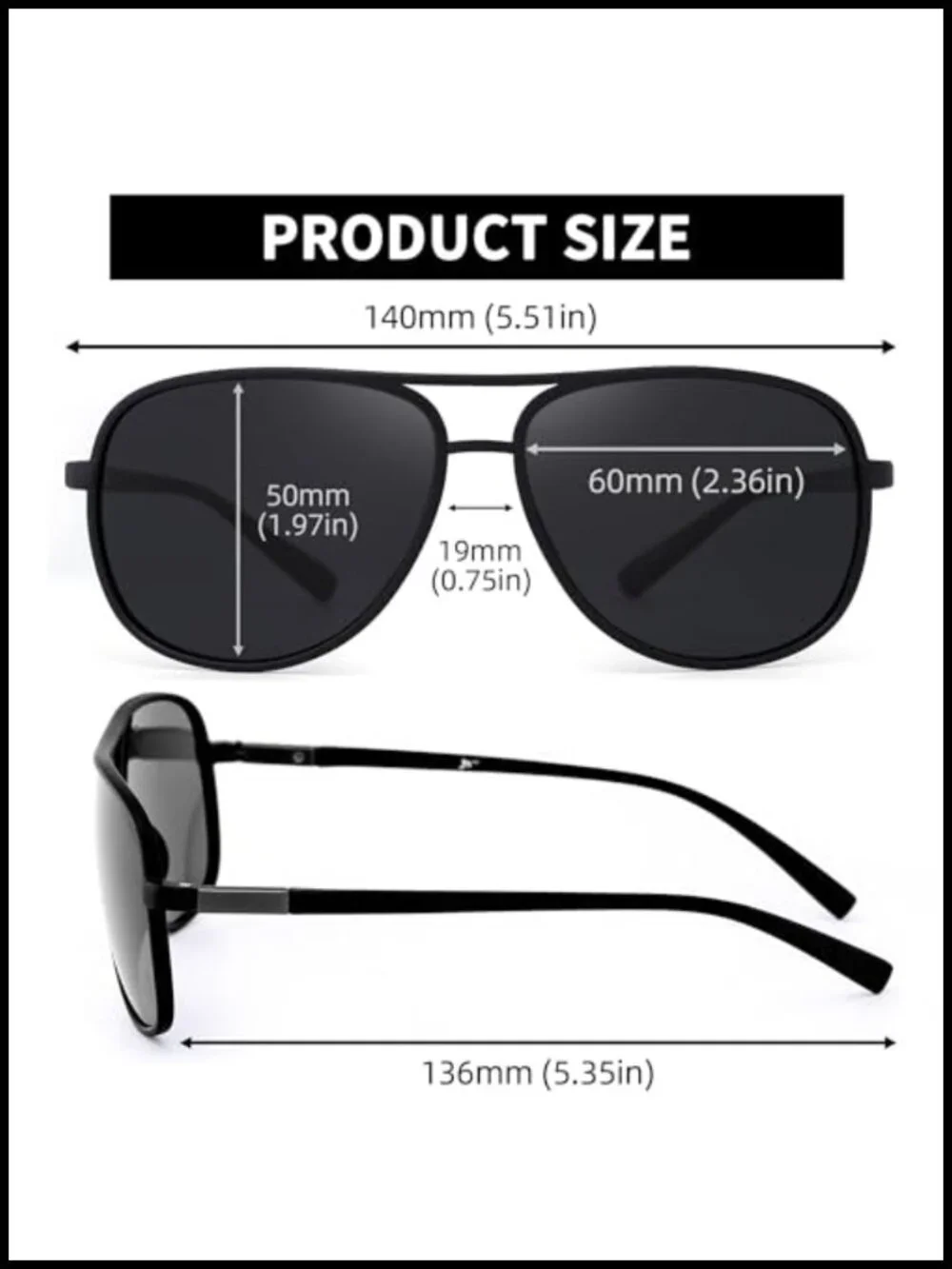 Retro Polarized Aviator Sunglasses TR90 Temples UV400 Protection Lightweight
